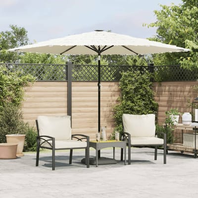 vidaXL - Parasol - met - stalen - paal - 288x288x225 - cm - wit