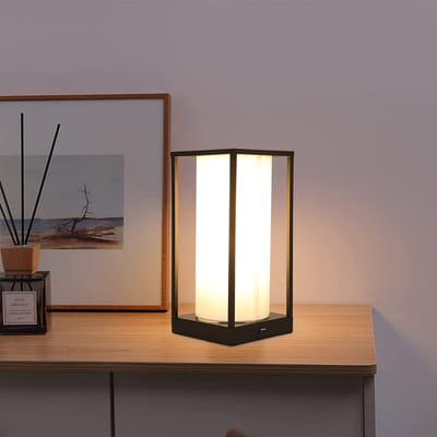 Haobosic Touch Bediening - Tafellamp - Wit/Zwart - 3 Lichtniveaus - EU Stekker