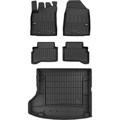 Frogum ProLine - Automattenset en Kofferbakmat - Geschikt voor Hyundai IONIQ Hybrid (vanaf 2016) - Laser-fit Pasvorm - TPE Rubber - Geurloos