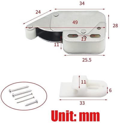 Mini Latch Automatische Veersnapper - Geschikt voor Meubels, Deuren, Ramen en Kasten