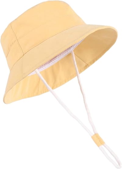 Baby Zonnehoed - Kinder Pet - Buiten Spelen - UV Bescherming 50+ - 2-4 Jaar - Geel