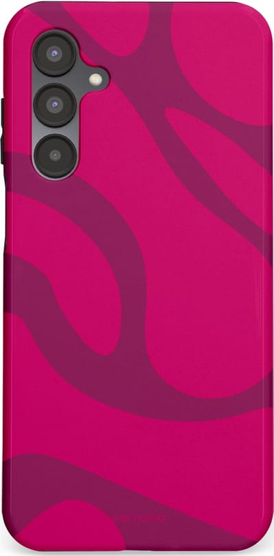 Casetastic hoesje geschikt voor Samsung Galaxy A16 - Dubbellaagse bescherming - Violet Paarse Golven - Fashion Case - Roze