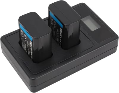Vervangende Accu - Camera Batterij - Fotografie - Dubbele Oplader - 2 Pack - Zwart