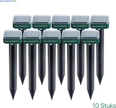 MULTIGADGETS® - Mollenverjager - 10 Stuks - Ultrasone verjagers - Mollenbestrijding - Muizenverjager