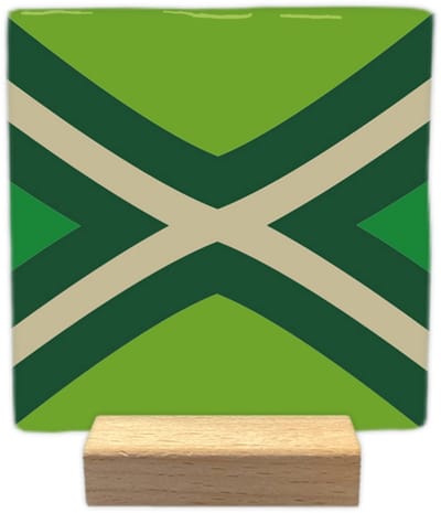 Achterhoekse vlag - Keramische decoratie tegel - incl. houten presenteerblok