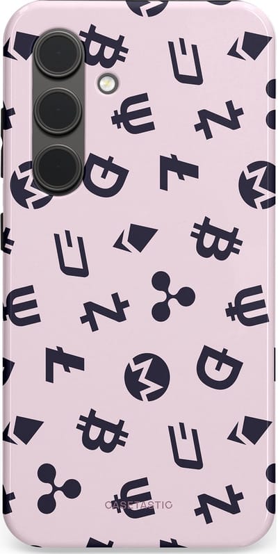 Casetastic Hoesje Geschikt voor Samsung S24 - Stijlvolle Beschermende Duo-layer Case - Crypto flow