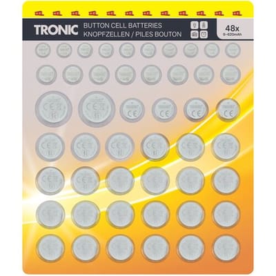 TRONIC Knoopcelbatterijen, 48 stuks