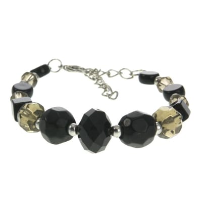 Behave - Armband zwart facetkraal - stijlvol detail voor avondoutfit