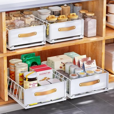 Dailygoods- Schuifkastlade met handvat - Organizer - Keukenopbergrek - Badkamer - Uittrekbare lade - 40x30x16 cm - Geen boren/nagels
