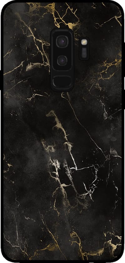 Smartphonica Telefoonhoesje voor Samsung Galaxy S9 Plus met marmer opdruk - TPU backcover case marble design - Zwart geschikt voor Samsung Galaxy S9 Plus