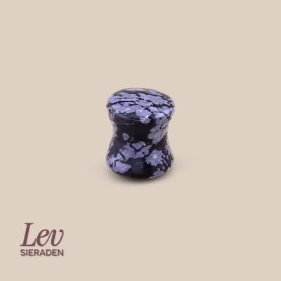 Lev Sieraden - 5mm plug piercing - Sneeuwvlok Obsidiaan - Zadelfit plug piercing - dubble flare