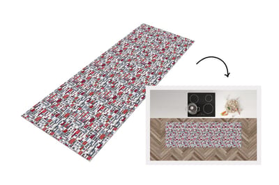 Keukenloper - Loper keuken - Stad - Patroon - Huizen - 150x50 cm - Keukenloper vinyl
