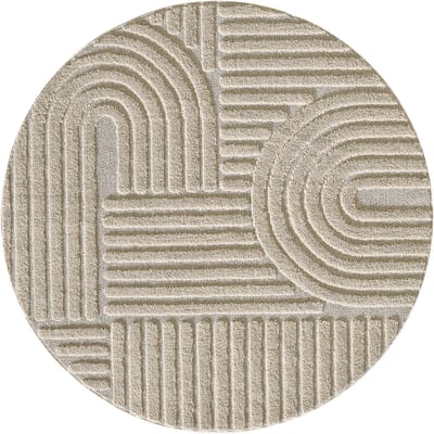 Rond vloerkleed Art (rond, beige) - ⌀ 160 cm