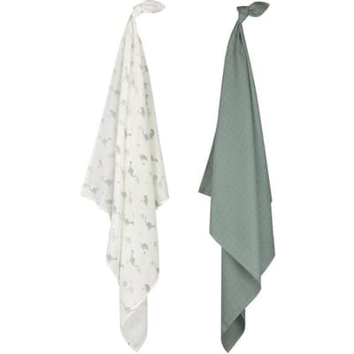 Prénatal hydrofiele luiers dino 2 stuks Midgreen unisex