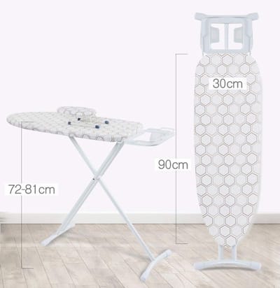 Hotelstrijkplank - Opvouwbare plank - Efficiënt strijken - Verbeterde stabiliteit - 90x30x81 cm - Grijs