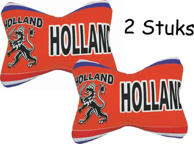Nekkussen - Holland & Leeuw - opdruk - EK/WK - Oranje - 17 x 24 cm - 2 stuks