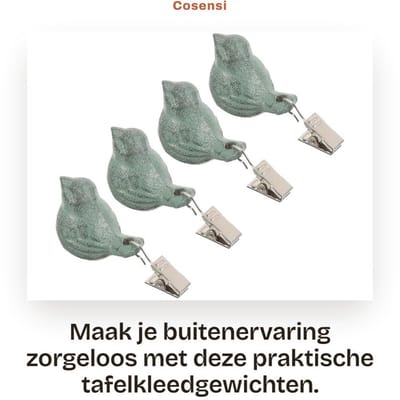 Dailygoods- Tafelkleedgewicht 4 Stuks - Tafelkleed Gewichtjes - Tafelgewichtjes - Zware RVS 12 - Antislip - Afmetingen 7 x 3,5 x 2,5 cm - Tafelgewicht