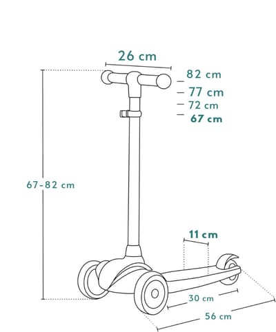 SCH® Kinderstep 3 Wielen - Kinderstep - Bruin - ‎ 26cm x 56cm x 67cm
