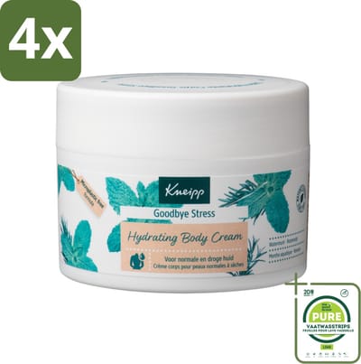 Kneipp - Body crème - Goodbye Stress - Watermunt & Rozemarijn - 200 ml - Voordeelverpakking - 4 stuks - Lichaamscrème - Stressvermindering