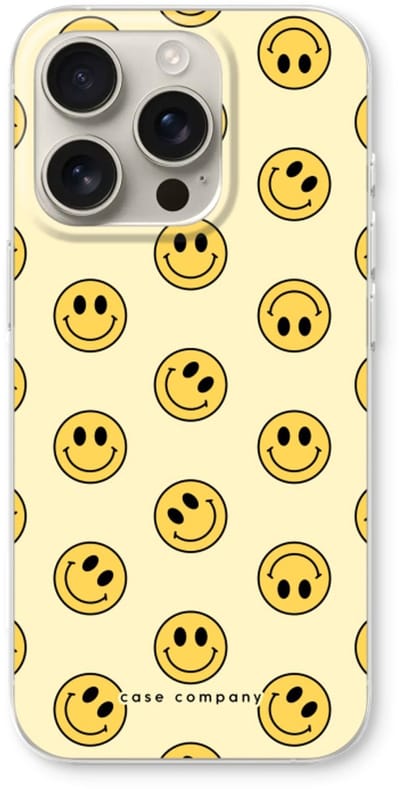 Case Company® - Hoesje geschikt voor iPhone 16 Pro hoesje - Smiley N°2 - Soft Cover Telefoonhoesje - Bescherming aan alle Kanten en Schermrand