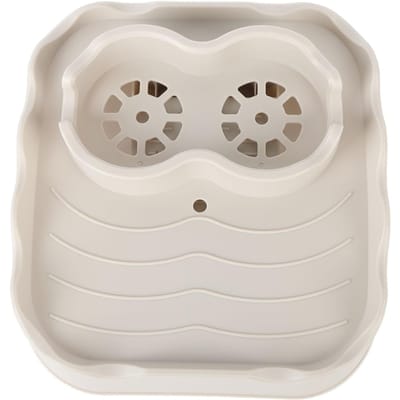 Hottub Tafelblad met Afvoergaten Antislip Verstelbare Hottub Bijzettafel voor Zwembaden SPA beige