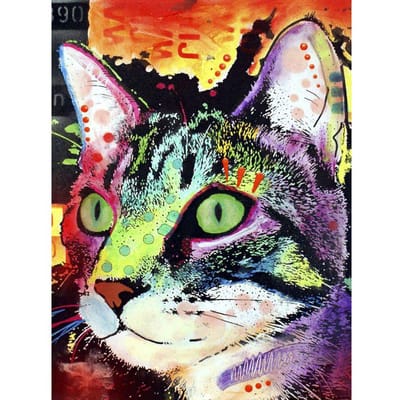 Diamant schilderij kat foto's van steentjes diamant borduurwerk dier set diamant mozaïek handgemaakt 20X30CM gray