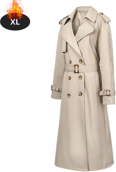 Livano Mantel Dames - Tussenmantel - Jas - Mantelpakje - Trenchcoat - Overjas - Overcoat - Winter - Lichtbruin - XL
