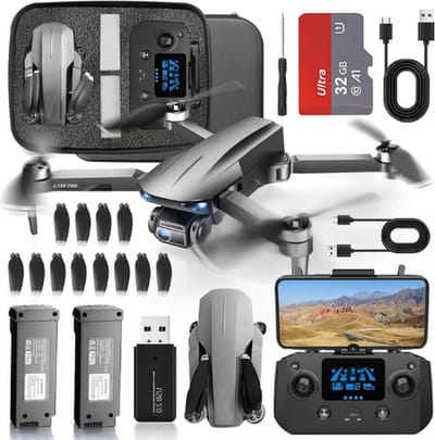 Luxe Drone met Camera – Voor Volwassenen & Kinderen – Voor Buiten – GPS - 4K Resolutie – Compleet Pakket – Inclusief Accessoires – Grijs