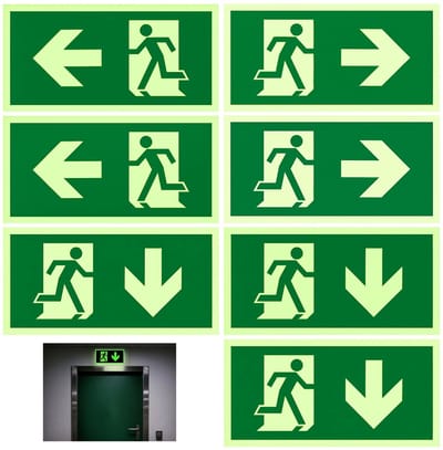 NTHProducts - Nooduitgang - Emergency Exit Plates - Sterke PVC Stickers - Groen - Veiligheidsstickers voor Binnen en Buiten - Geschikt voor Wandmontage