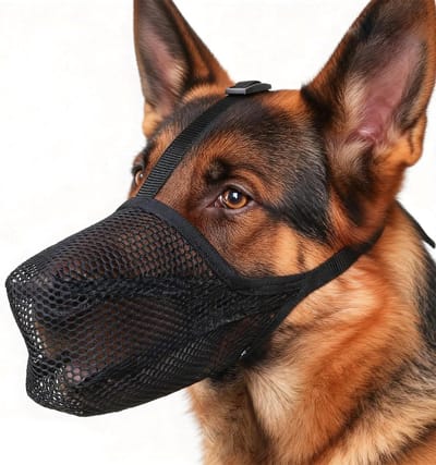 Ademend Hondenmuilkorf voor Training - Verstelbare Mesh Muilkorf voor Kleine, Middelgrote en Grote Honden tegen Bijten en Kauwen