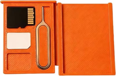 Geheugenkaarthouder - Kaart beschermer - Gegevens veilig - Stof- en schokbestendig - 6 x 4 x 1 cm - Oranje