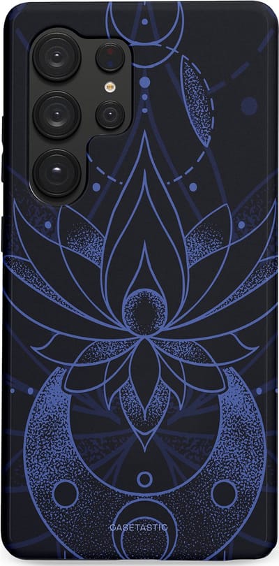 Casetastic Hoesje Geschikt voor Samsung S25 Ultra - Stijlvolle Beschermende Duo-layer Case - Lotus Nacht