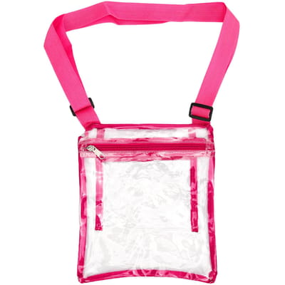 Sac Transparent PVC Imperméable Portefeuille Transparent Sac Transparent Portable pour Voyage Festival de Musique rose