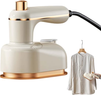 Reisstoomstrijkijzer Kleding - Draagbaar Stoomapparaat - Kreukels Verwijderen - Snelle Verwarming - 50 ml Tank - Beige