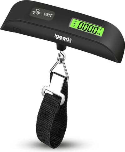 IGOODS Digitale kofferweegschaal - Bagageweegschaal tot 50KG - Bagage weegschaal inclusief batterij - AEB00105