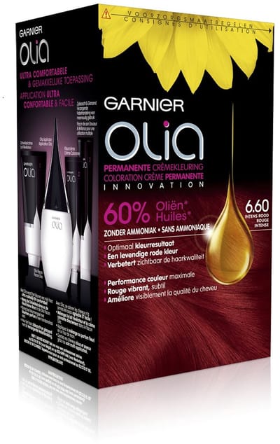 Garnier Olia Intens Rood 6.60 - Permanente Haarkleuring Zonder Ammoniak - Kleurcrème op basis van 60% oliën - Haarverf