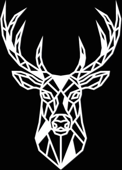 Houten Dierenkop • Houten Hert • Dierenkop Hert • Mega • Wit MDF • Houten Dier • Wandecoratie