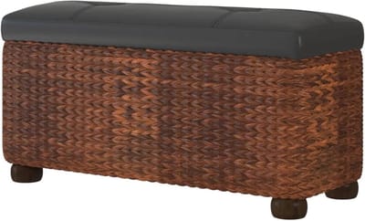 Opbergbanken met Kussens - Zitbanken Halbank - Woonkamer Organiseren - Duurzaam Gevlochten Materiaal - 69 x 27 x 36 cm