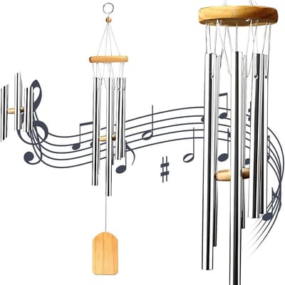 QTTVBTNA -Windgongen, Windbel, Windvanger, Tuindecoratie - metaal - aluminium - 4 Buizen - mini windgong - windchime - windorgel