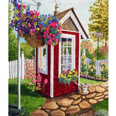 DIY Flower Garden Home 5D Crafts Diamond Borduren Home Decor Muurschildering Mozaïek Volledige Ronde 20X30CM brown