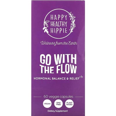 Happy Healthy Hippie, Suivez le courant, Équilibre hormonal et soulagement, 60 capsules végétariennes