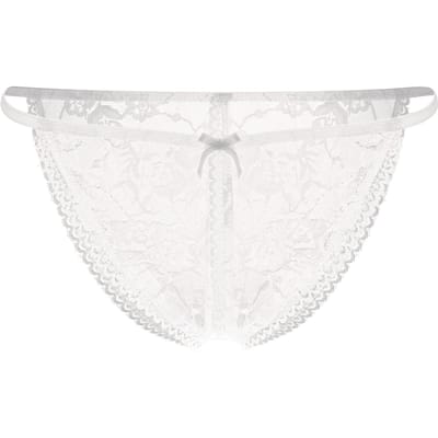 Amorable - Tanga Slip Kant Met Open Kruis - Wit