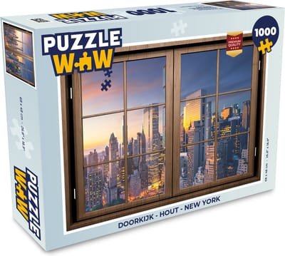 Puzzel Doorkijk - Hout - New York - Legpuzzel - Puzzel 1000 stukjes volwassenen