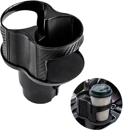 Dailygoods- Drankenhouder Universeel - Bekerhouder Auto - 2-in-1 Oplossing - Verstelbare Houder - Voor Flessen/Blikjes - Flexibel Ontwerp