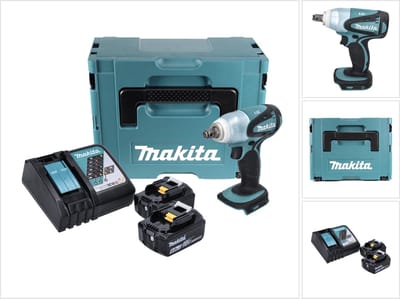 Makita DTW 251 RGJ accu slagmoersleutel 18 V 230 Nm 1/2" + 2x oplaadbare accu 6.0 Ah + lader + Makpac