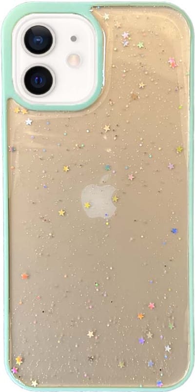 Smartphonica iPhone 11 TPU hoesje doorzichtig met glitters - Blauw geschikt voor iPhone 11