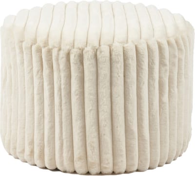 Poef Indy Beige - Polyester - Breedte 55 cm - Diepte 55 cm - Hoogte 38 cm
