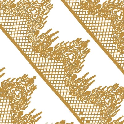 Kant-en-klare Eetbare Taartdecoratie met Diamant Scallop Patroon - 12-inch Set van 5 Stukken voor Feestelijke Taarten en Desserts