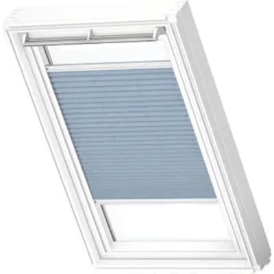 Velux Manueel Lichtdoorlatend Plisségordijn White Line Fhl Mk04 1286swl Jeansblauw