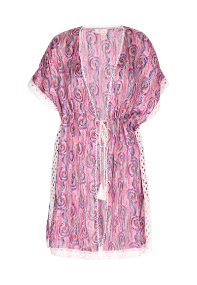 IZIA Kimono Dames Roze Veelkleurig